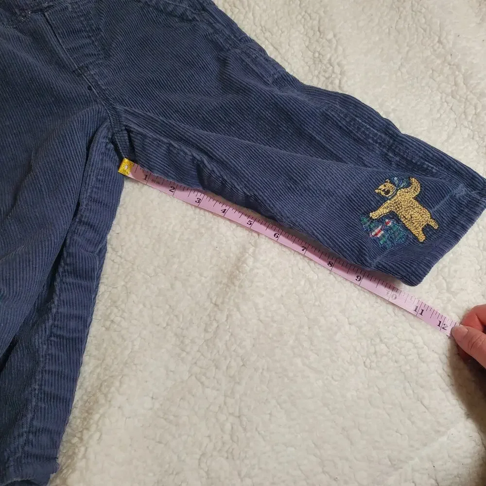 Oshkosh B'gosh Blue Corduroy Overalls Size 18 Months 100% Cotton Bear Embroidery